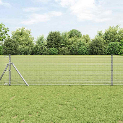 vidaXL Welded Wire Fence Ground Fix 25 x 0.5 m Galvanised Steel Silver 1