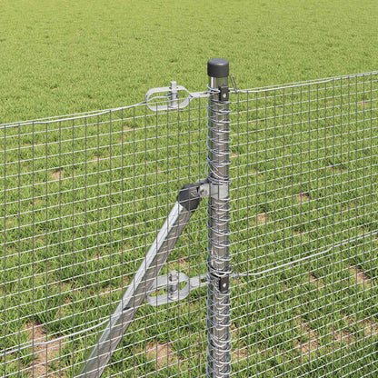 vidaXL Welded Wire Fence Ground Fix 25 x 0.5 m Galvanised Steel Silver 4