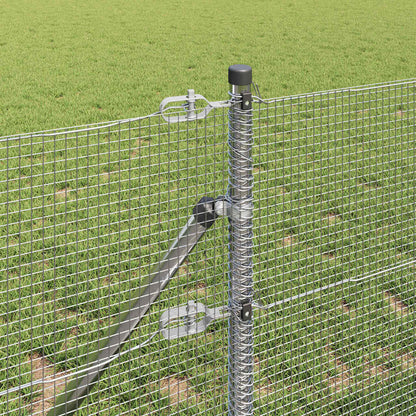 vidaXL Welded Wire Fence Ground Fix 25 x 0.6 m Galvanised Steel Silver 4
