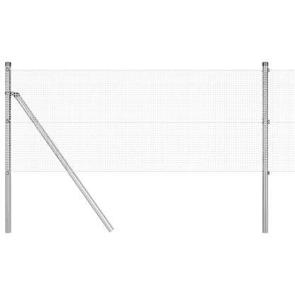 vidaXL Welded Wire Fence Ground Fix 25 x 0.6 m Galvanised Steel Silver 2