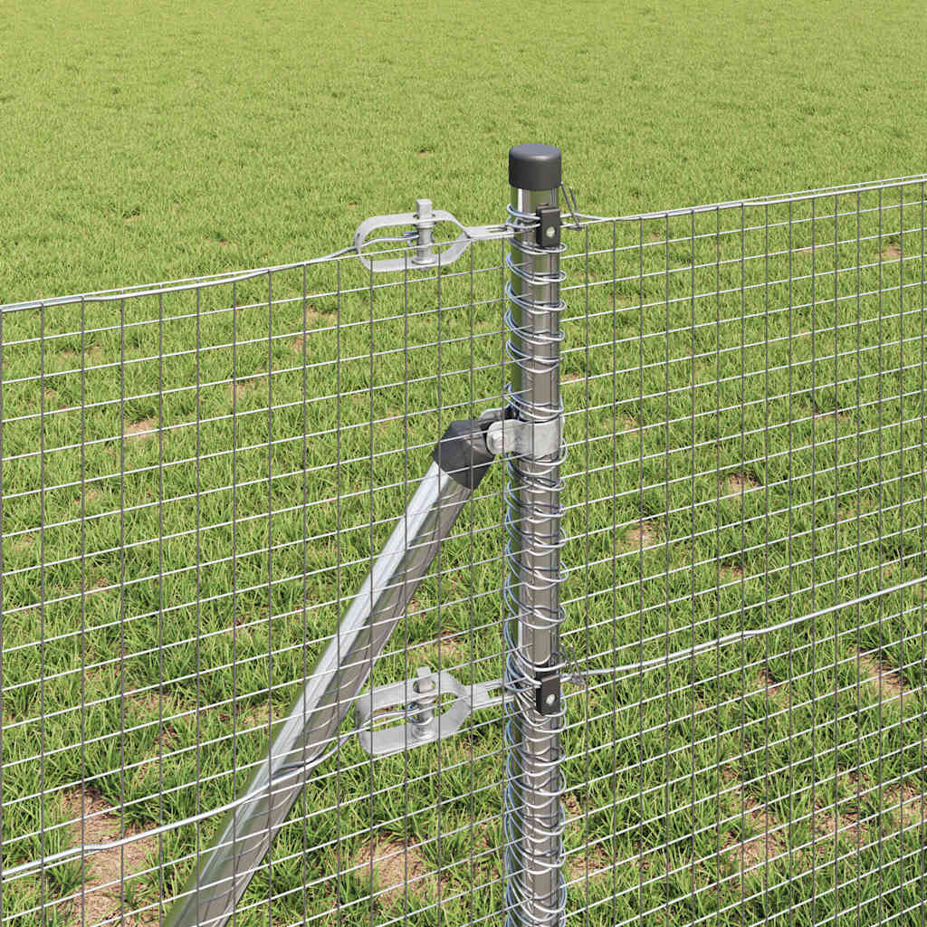 vidaXL Welded Wire Fence Ground Fix 25 x 0.6 m Galvanised Steel Silver 4