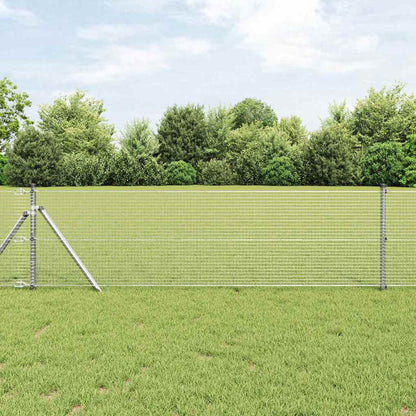 vidaXL Welded Wire Fence Ground Fix 25 x 0.6 m Galvanised Steel Silver 1