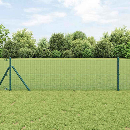 vidaXL Welded Wire Fence Ground Fix 10 x 0.8 m PVC-Coated Steel Green 1