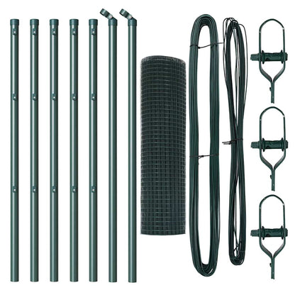 vidaXL Welded Wire Fence Ground Fix 10 x 0.8 m PVC-Coated Steel Green 5