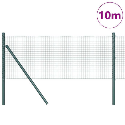 vidaXL Welded Wire Fence Ground Fix 10 x 0.8 m PVC-Coated Steel Green 3