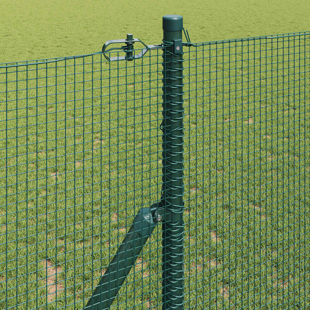 vidaXL Welded Wire Fence Ground Fix 10 x 1 m PVC-Coated Steel Green 4