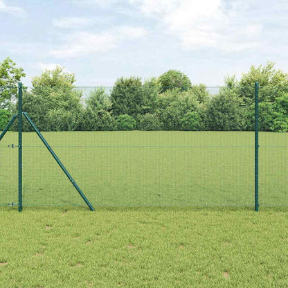 vidaXL Welded Wire Fence Ground Fix 10 x 1 m PVC-Coated Steel Green 1