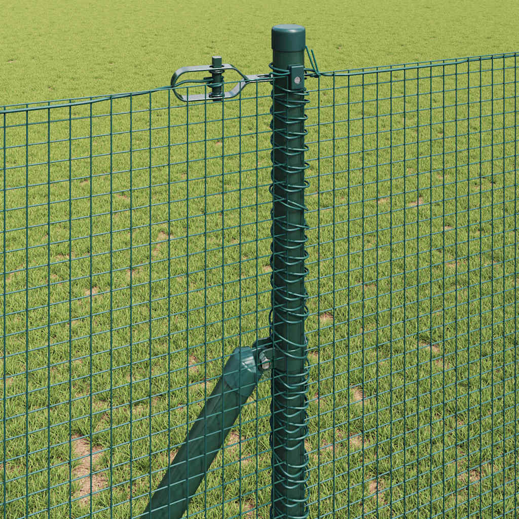 vidaXL Welded Wire Fence Ground Fix 10 x 1 m PVC-Coated Steel Green 4