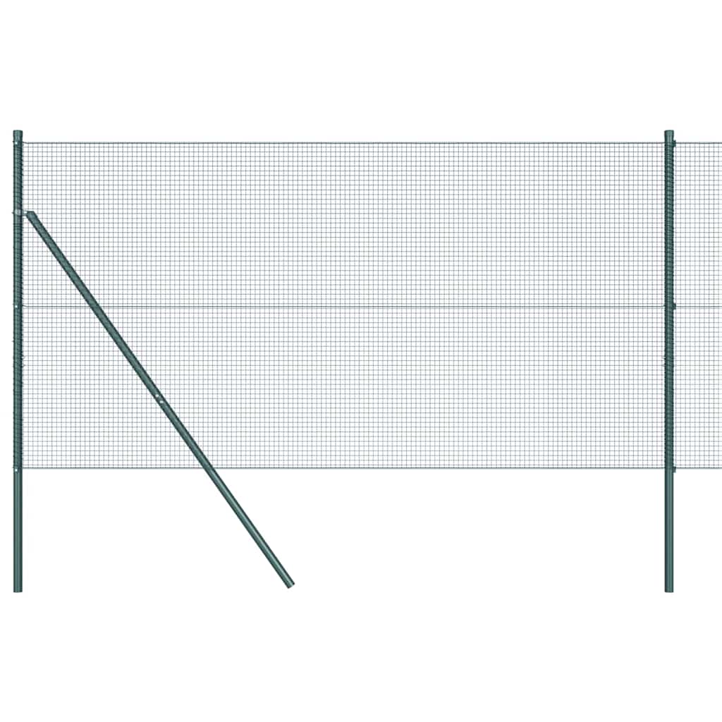 vidaXL Welded Wire Fence Ground Fix 10 x 1 m PVC-Coated Steel Green 2