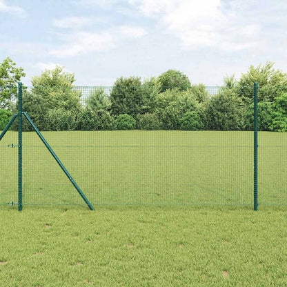 vidaXL Welded Wire Fence Ground Fix 10 x 1 m PVC-Coated Steel Green 1