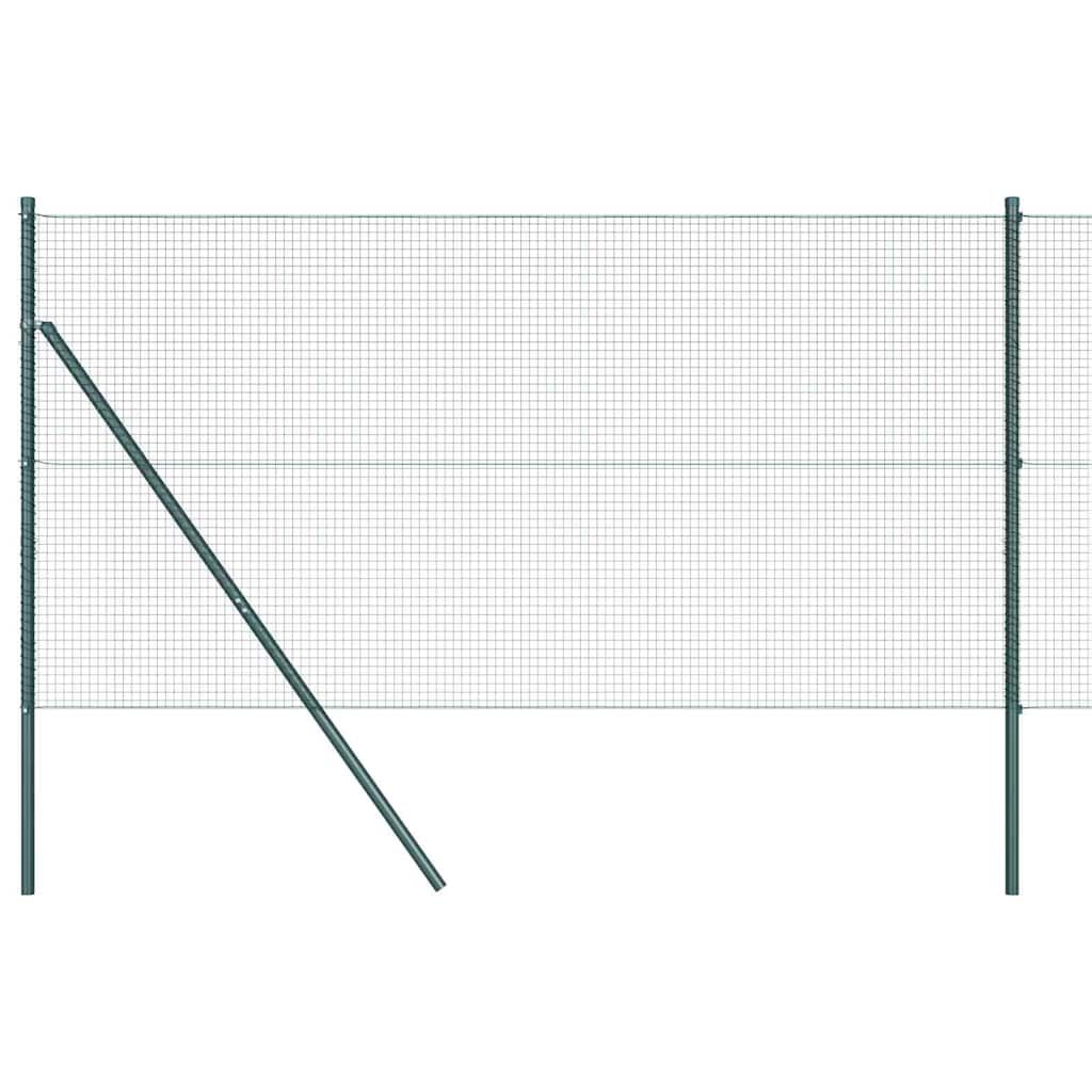 vidaXL Welded Wire Fence Ground Fix 10 x 1 m PVC-Coated Steel Green 2