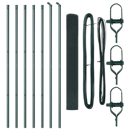 vidaXL Welded Wire Fence Ground Fix 10 x 1 m PVC-Coated Steel Green 5