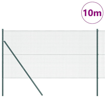 vidaXL Welded Wire Fence Ground Fix 10 x 1 m PVC-Coated Steel Green 3