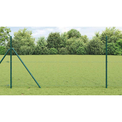 vidaXL Welded Wire Fence Ground Fix 10 x 1 m PVC-Coated Steel Green 1