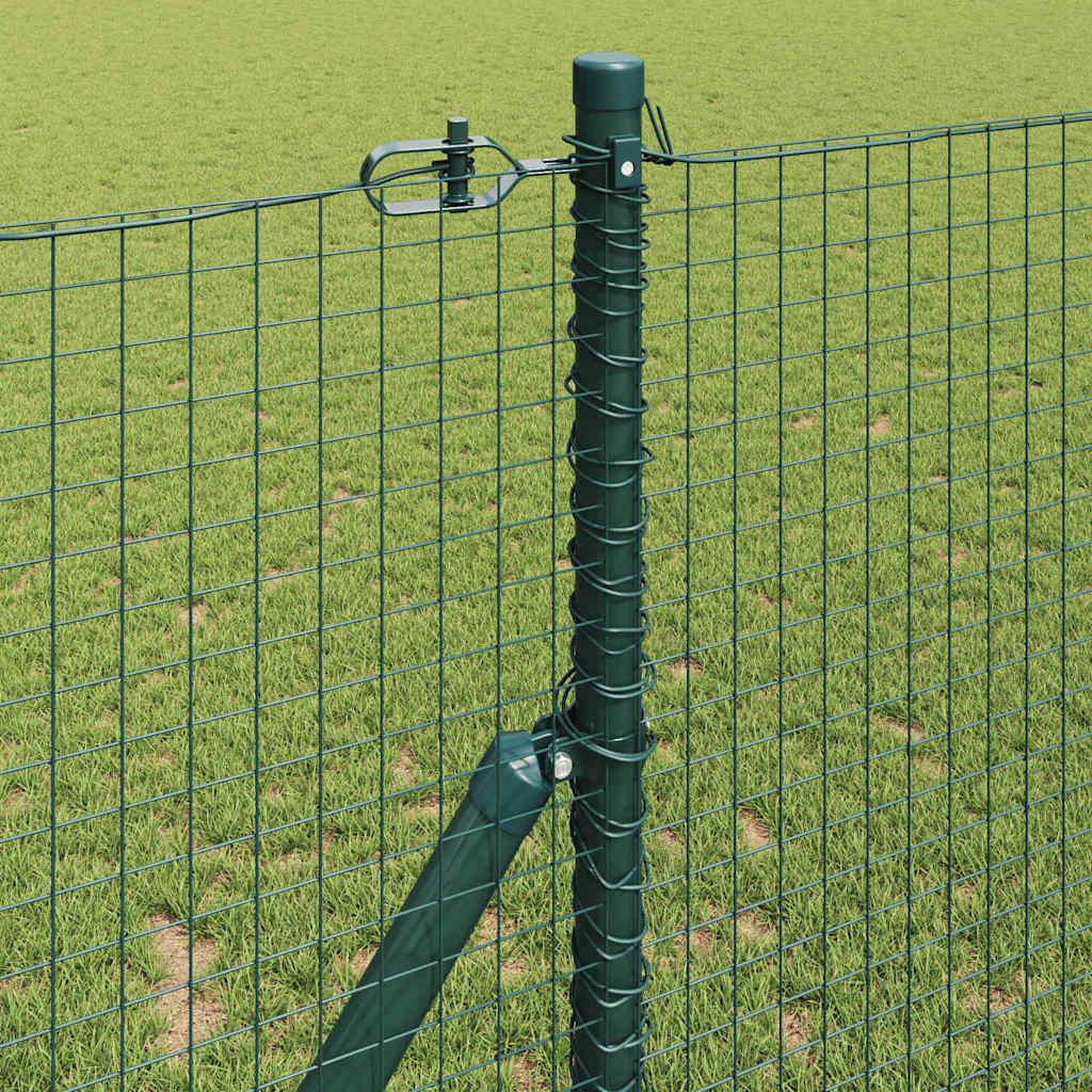 vidaXL Welded Wire Fence Ground Fix 10 x 1 m PVC-Coated Steel Green 5