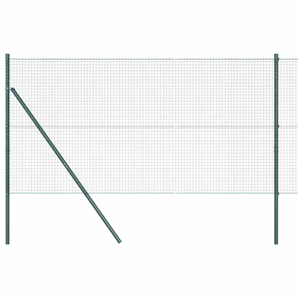 vidaXL Welded Wire Fence Ground Fix 10 x 1 m PVC-Coated Steel Green 2