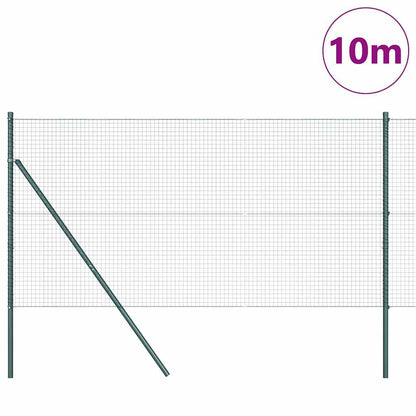 vidaXL Welded Wire Fence Ground Fix 10 x 1 m PVC-Coated Steel Green 3
