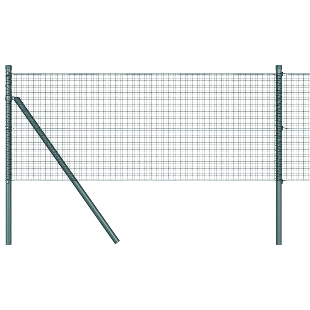 vidaXL Welded Wire Fence Ground Fix 25 x 0.4 m PVC-Coated Steel Green 2