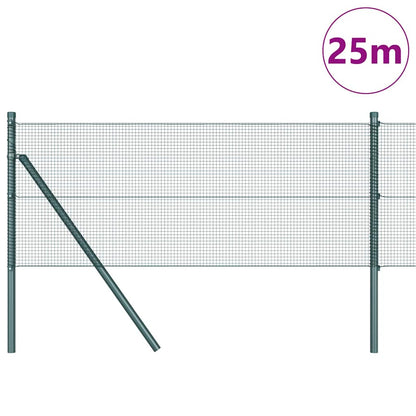 vidaXL Welded Wire Fence Ground Fix 25 x 0.4 m PVC-Coated Steel Green 3