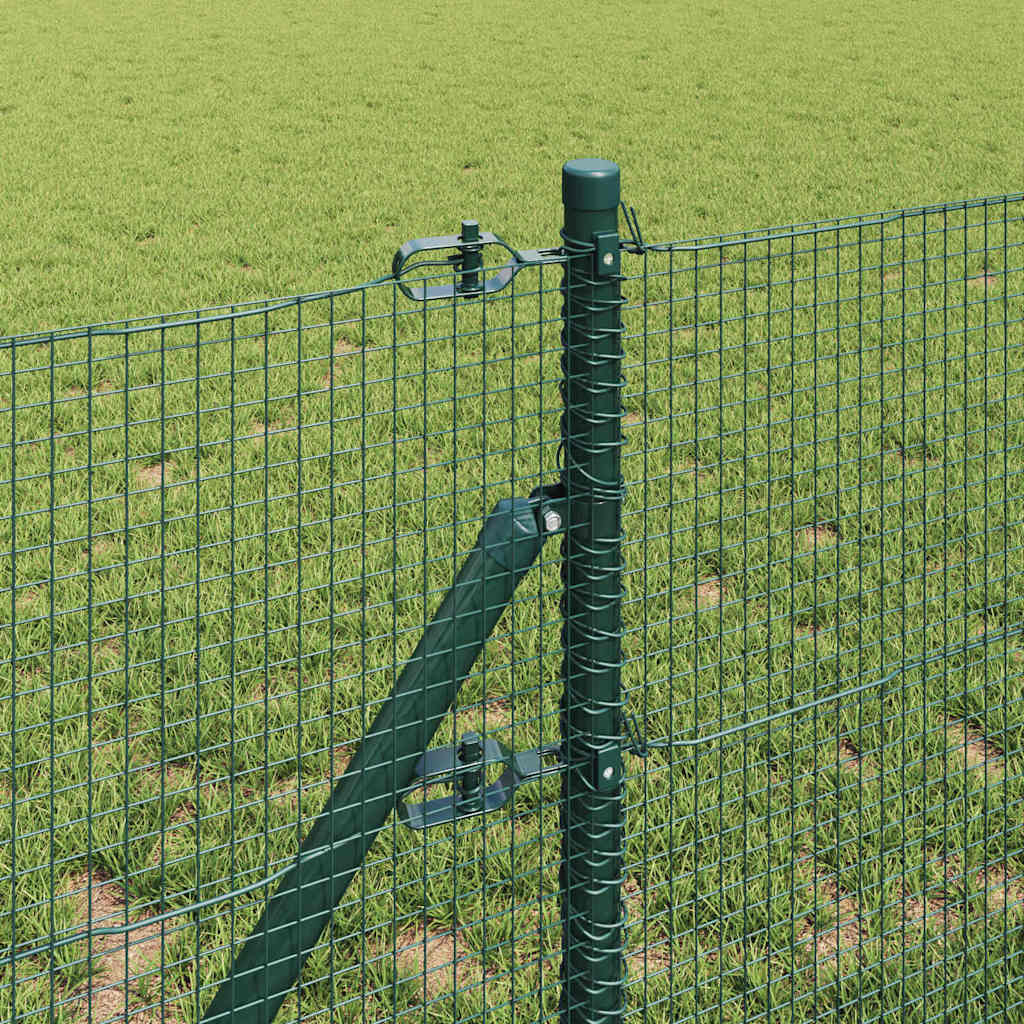 vidaXL Welded Wire Fence Ground Fix 25 x 0.5 m PVC-Coated Steel Green 4