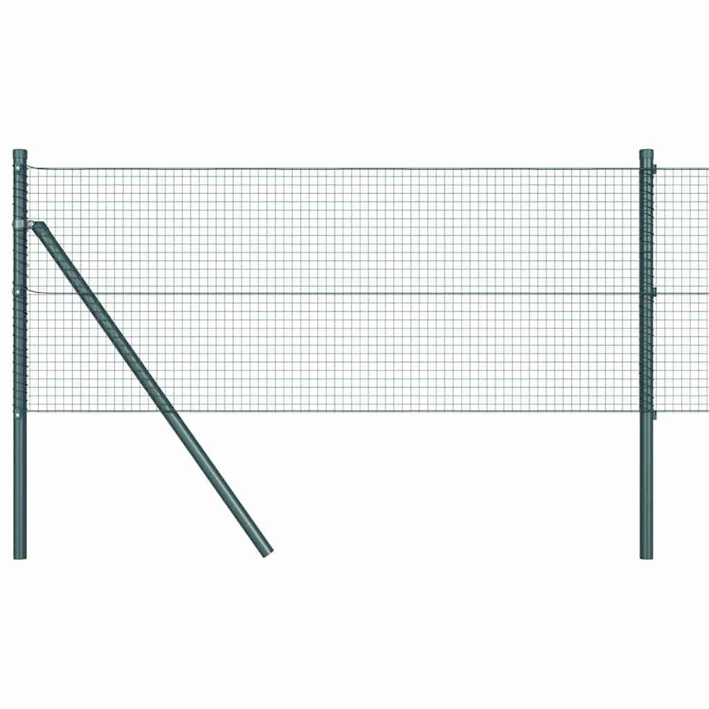 vidaXL Welded Wire Fence Ground Fix 25 x 0.5 m PVC-Coated Steel Green 2