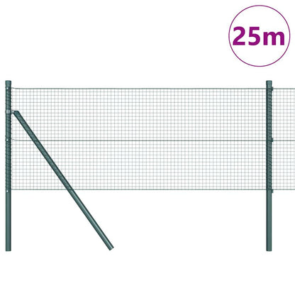 vidaXL Welded Wire Fence Ground Fix 25 x 0.5 m PVC-Coated Steel Green 3
