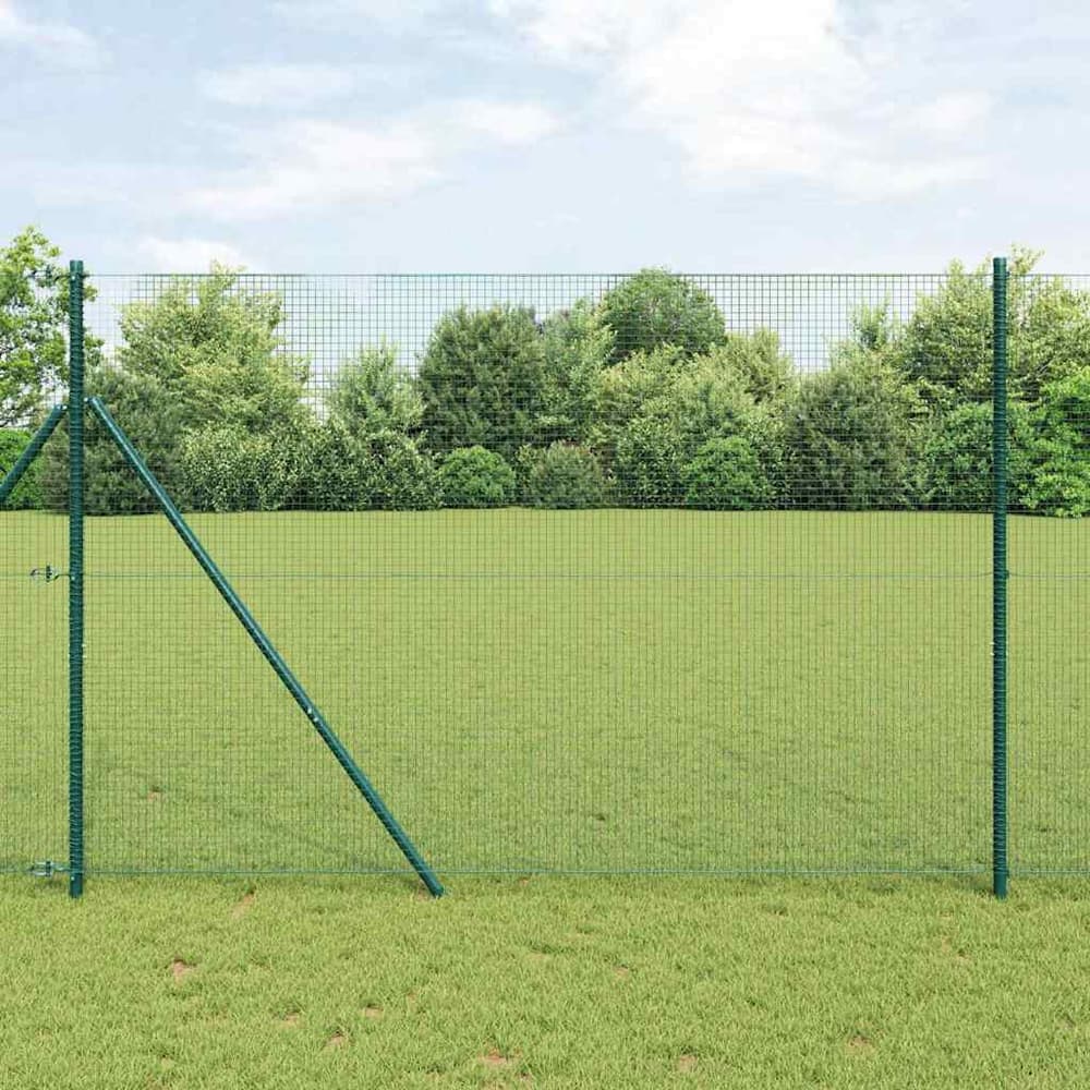 Welded Wire Fence Ground Fix 10 x 1 m PVC-Coated Steel Green mesh Size 1.9 x 1.9 cm mesh 1.5 m