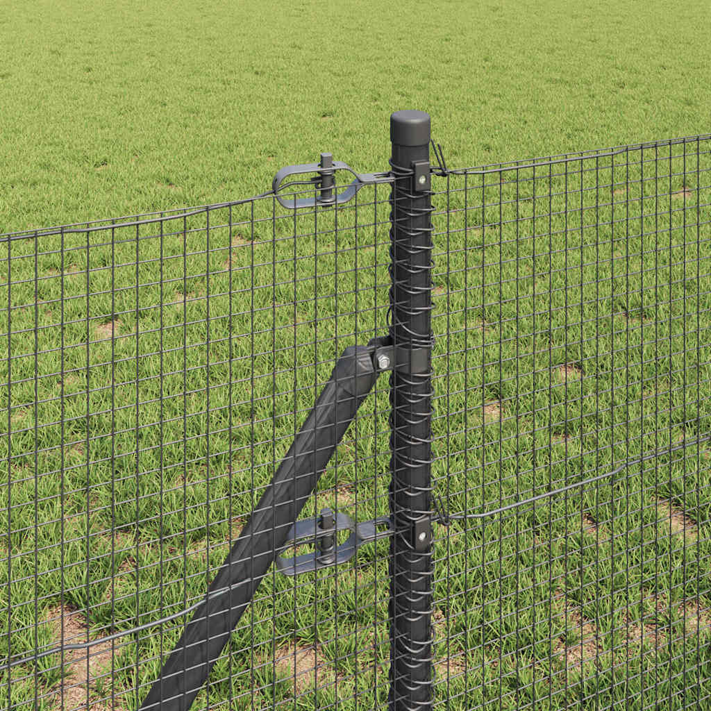 vidaXL Welded Wire Fence Ground Fix 10 x 0.8 m PVC-Coated Steel Grey 4