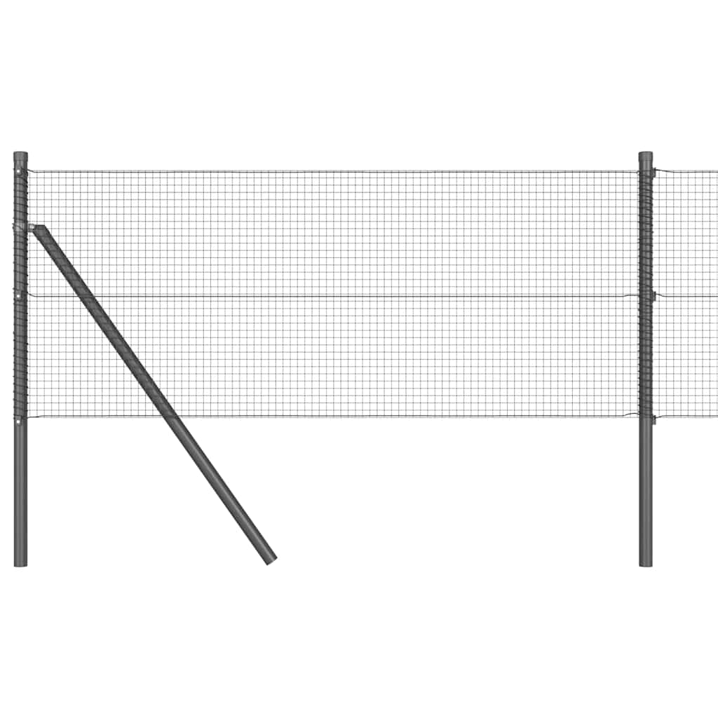 vidaXL Welded Wire Fence Ground Fix 10 x 0.8 m PVC-Coated Steel Grey 2