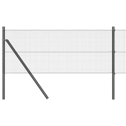 vidaXL Welded Wire Fence Ground Fix 10 x 0.8 m PVC-Coated Steel Grey 2