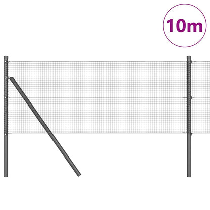 vidaXL Welded Wire Fence Ground Fix 10 x 0.8 m PVC-Coated Steel Grey 3