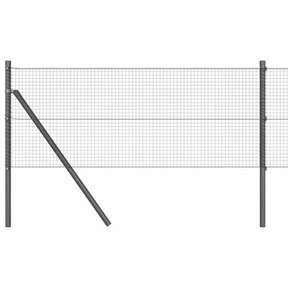 vidaXL Welded Wire Fence Ground Fix 10 x 0.8 m PVC-Coated Steel Grey 2