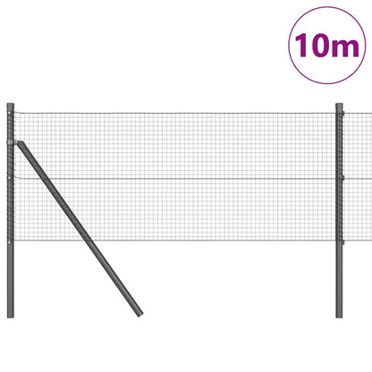 vidaXL Welded Wire Fence Ground Fix 10 x 0.8 m PVC-Coated Steel Grey 3