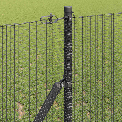 vidaXL Welded Wire Fence Ground Fix 10 x 1 m PVC-Coated Steel Grey 4
