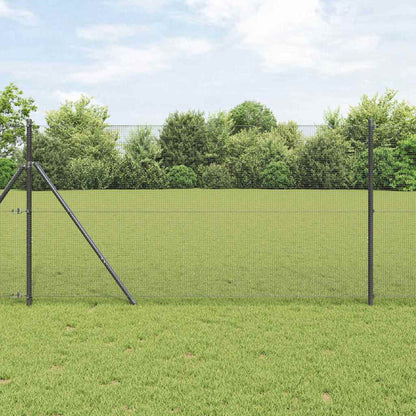 vidaXL Welded Wire Fence Ground Fix 10 x 1 m PVC-Coated Steel Grey 1