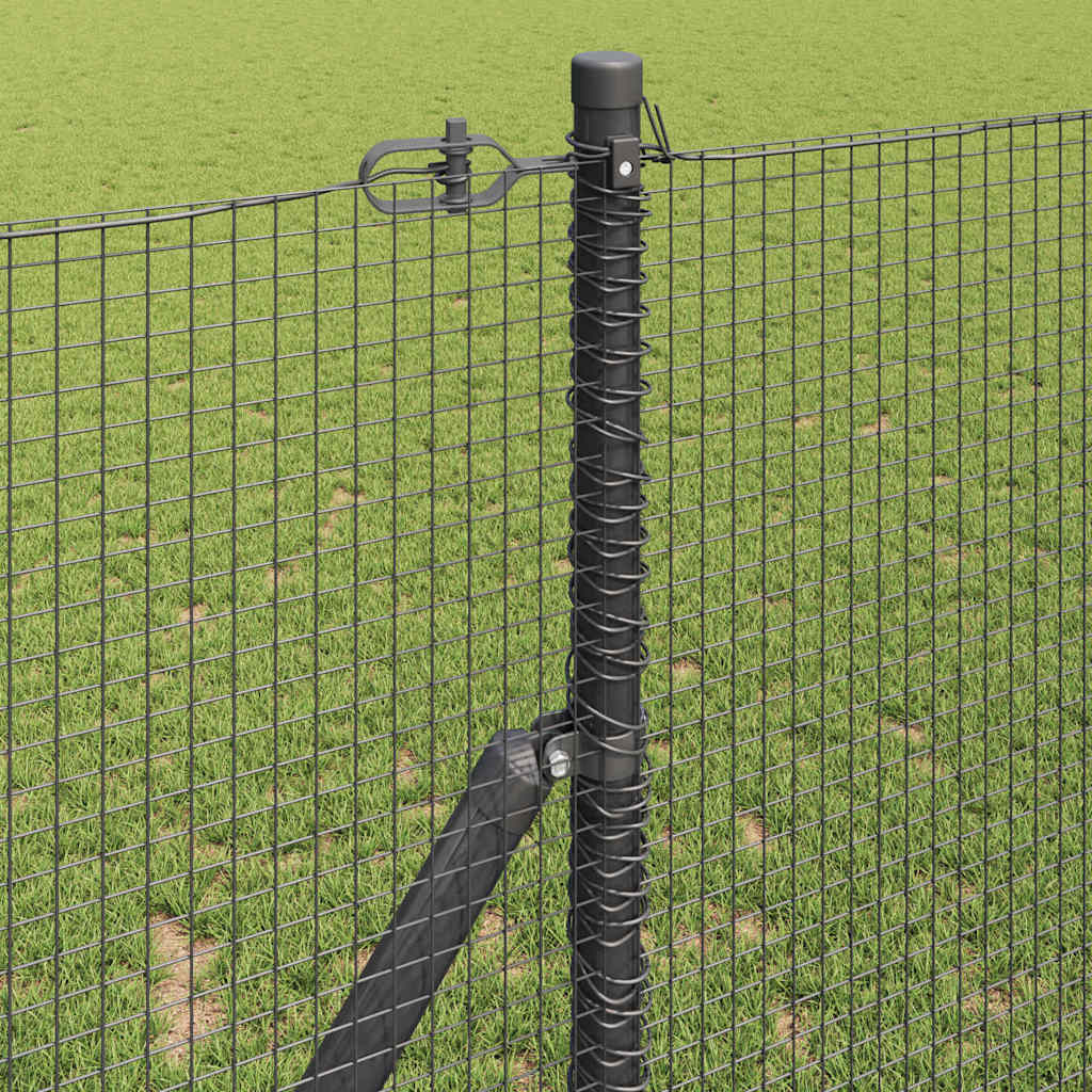 vidaXL Welded Wire Fence Ground Fix 10 x 1 m PVC-Coated Steel Grey 4