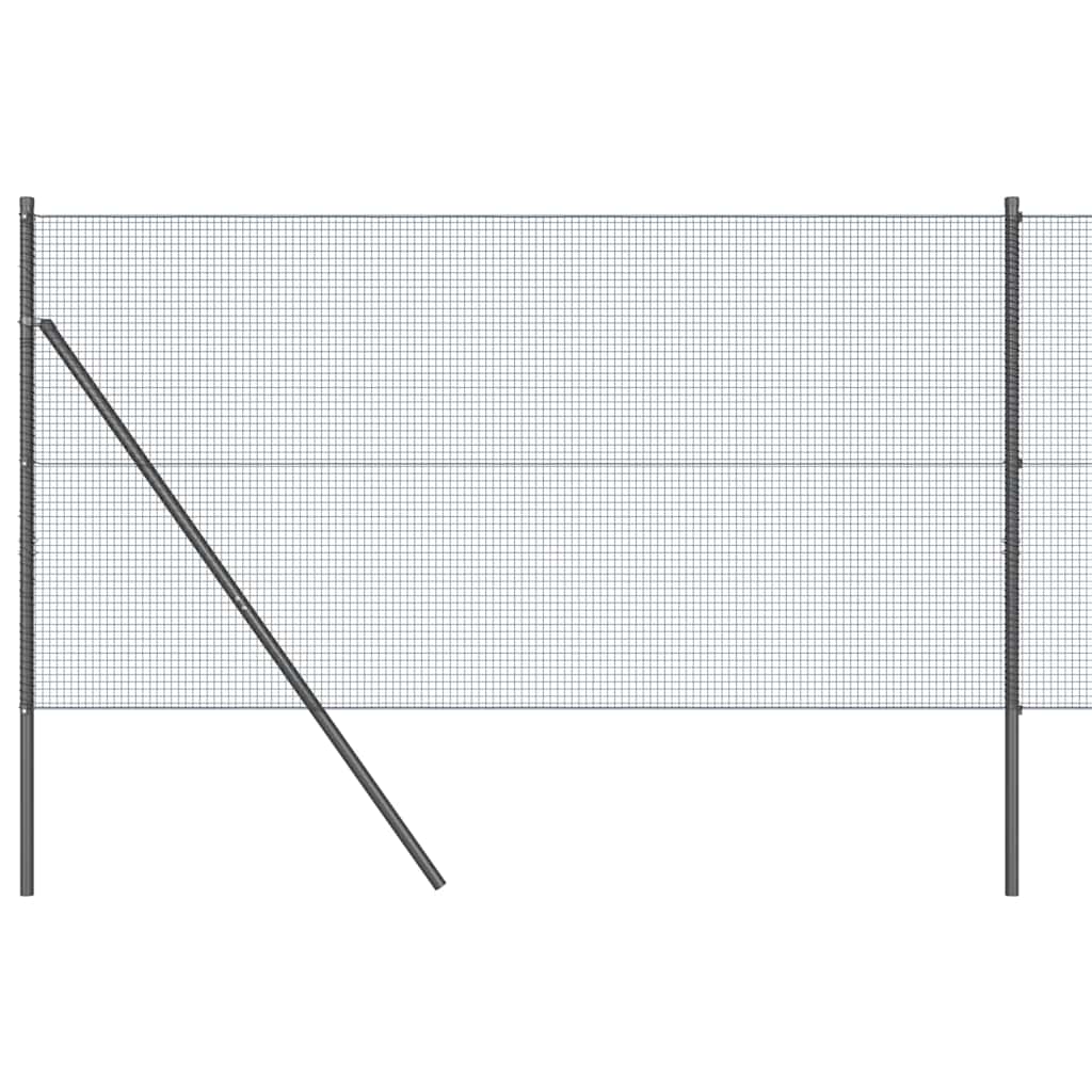 vidaXL Welded Wire Fence Ground Fix 10 x 1 m PVC-Coated Steel Grey 2