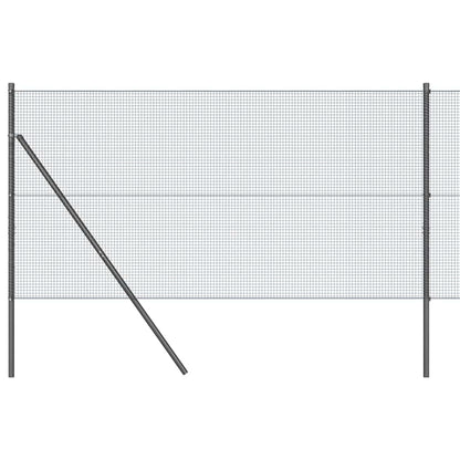 vidaXL Welded Wire Fence Ground Fix 10 x 1 m PVC-Coated Steel Grey 2
