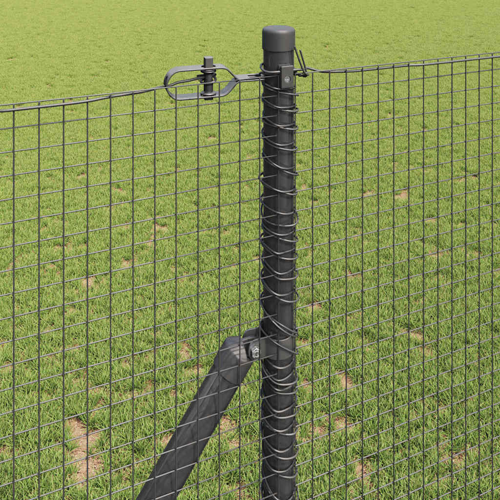 vidaXL Welded Wire Fence Ground Fix 10 x 1 m PVC-Coated Steel Grey 4