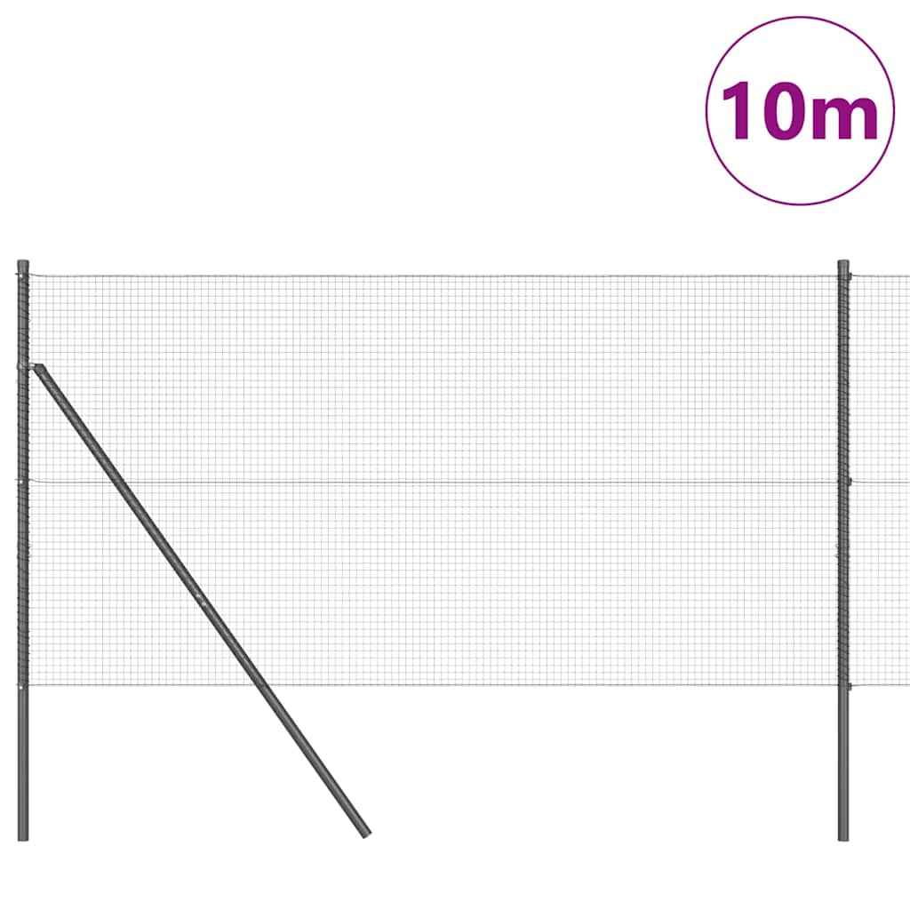 vidaXL Welded Wire Fence Ground Fix 10 x 1 m PVC-Coated Steel Grey 3