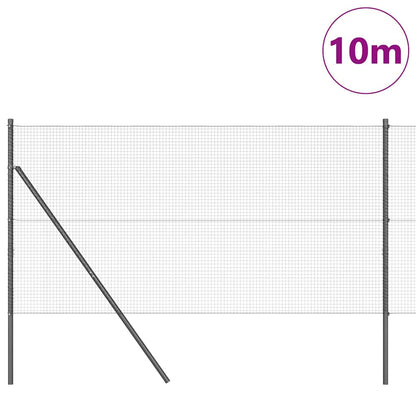 vidaXL Welded Wire Fence Ground Fix 10 x 1 m PVC-Coated Steel Grey 3