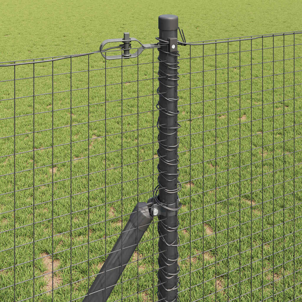 vidaXL Welded Wire Fence Ground Fix 10 x 1 m PVC-Coated Steel Grey 4