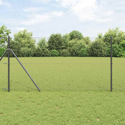 vidaXL Welded Wire Fence Ground Fix 10 x 1 m PVC-Coated Steel Grey 1