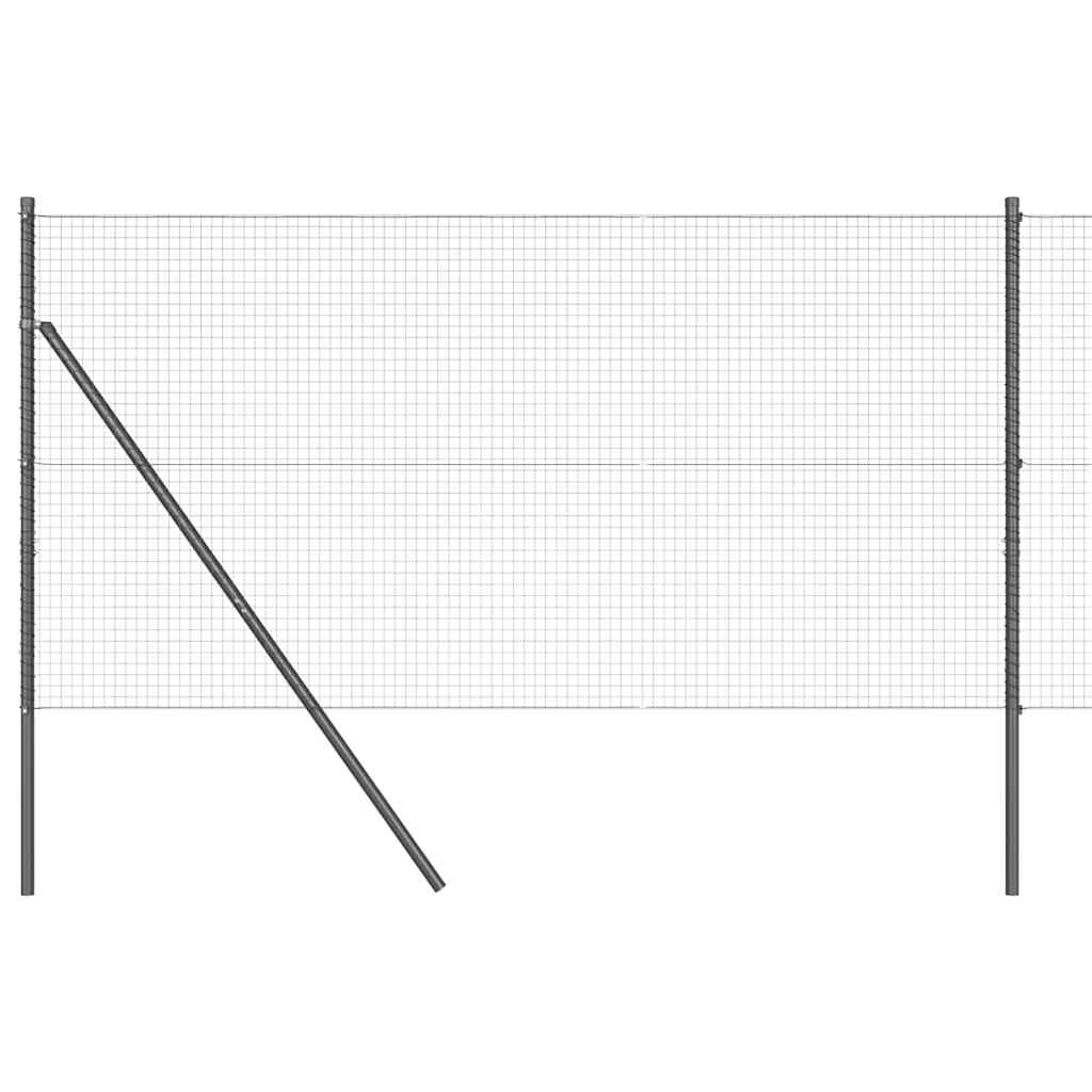 vidaXL Welded Wire Fence Ground Fix 10 x 1 m PVC-Coated Steel Grey 2
