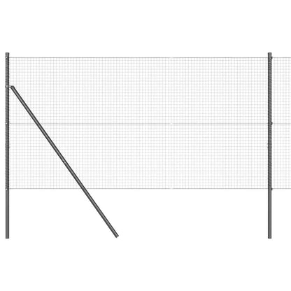 vidaXL Welded Wire Fence Ground Fix 10 x 1 m PVC-Coated Steel Grey 2