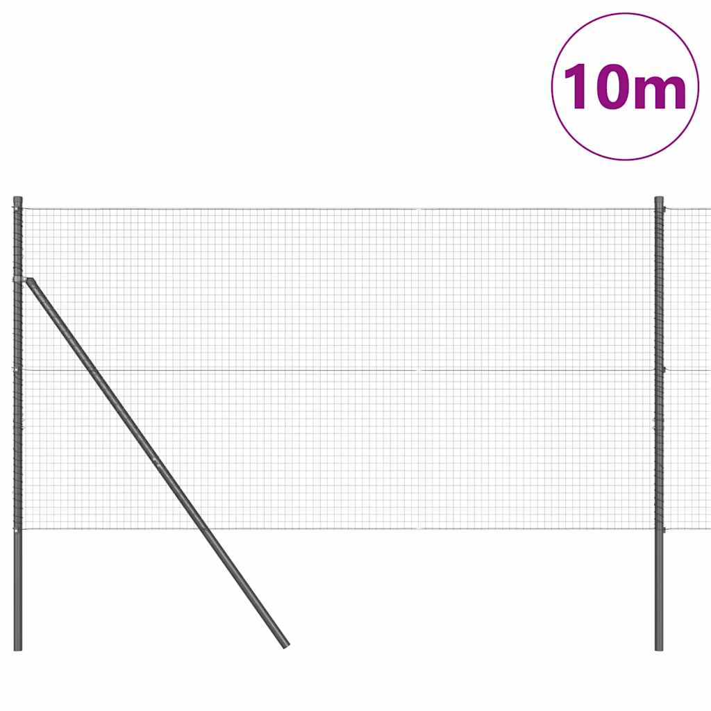 vidaXL Welded Wire Fence Ground Fix 10 x 1 m PVC-Coated Steel Grey 3