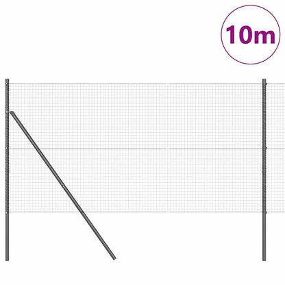 vidaXL Welded Wire Fence Ground Fix 10 x 1 m PVC-Coated Steel Grey 3
