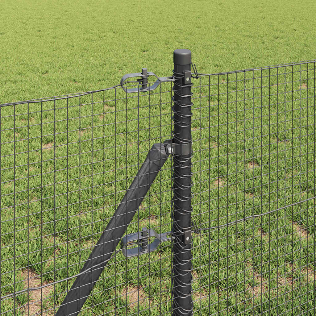 vidaXL Welded Wire Fence Ground Fix 25 x 0.4 m PVC-Coated Steel Grey 4