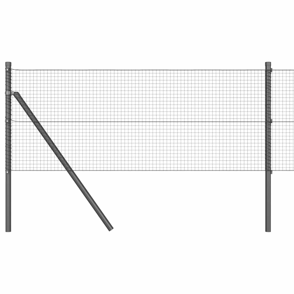 vidaXL Welded Wire Fence Ground Fix 25 x 0.4 m PVC-Coated Steel Grey 2