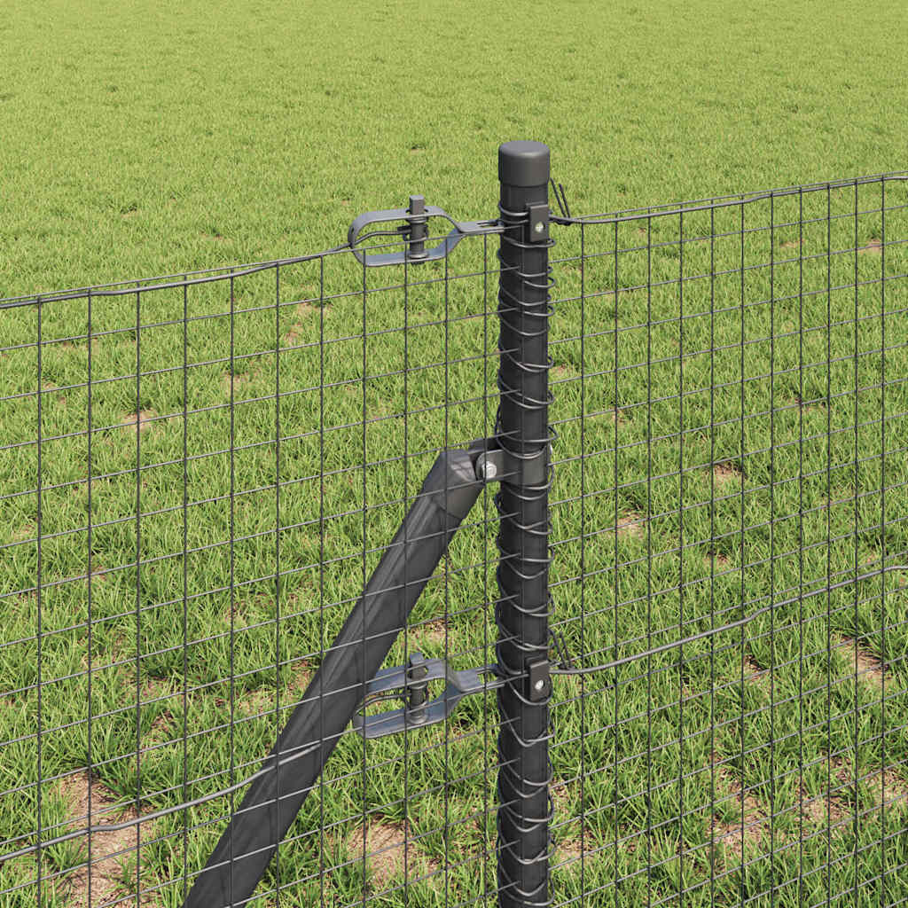 vidaXL Welded Wire Fence Ground Fix 25 x 0.4 m PVC-Coated Steel Grey 4